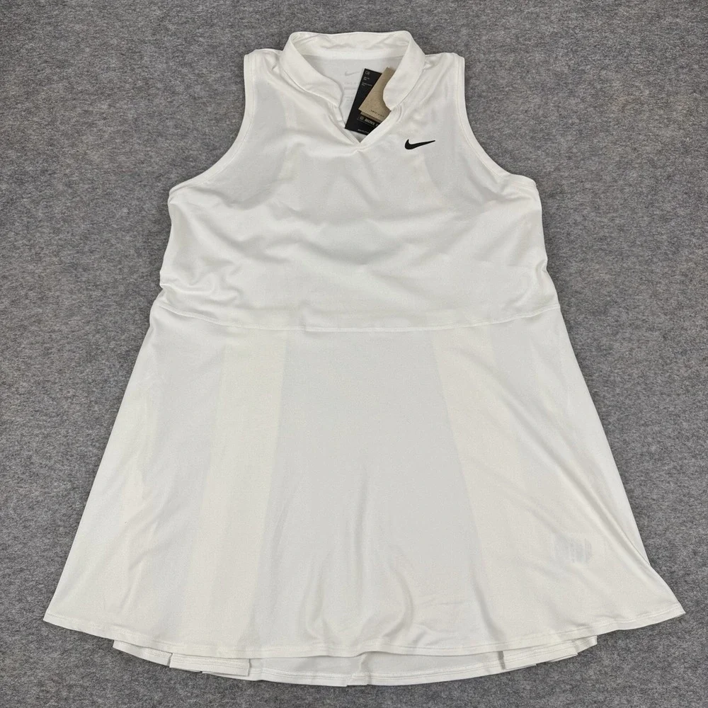 Nike Court Dri Fit Victory Tennis Dress White DD8732-100 Womens Plus 1X *